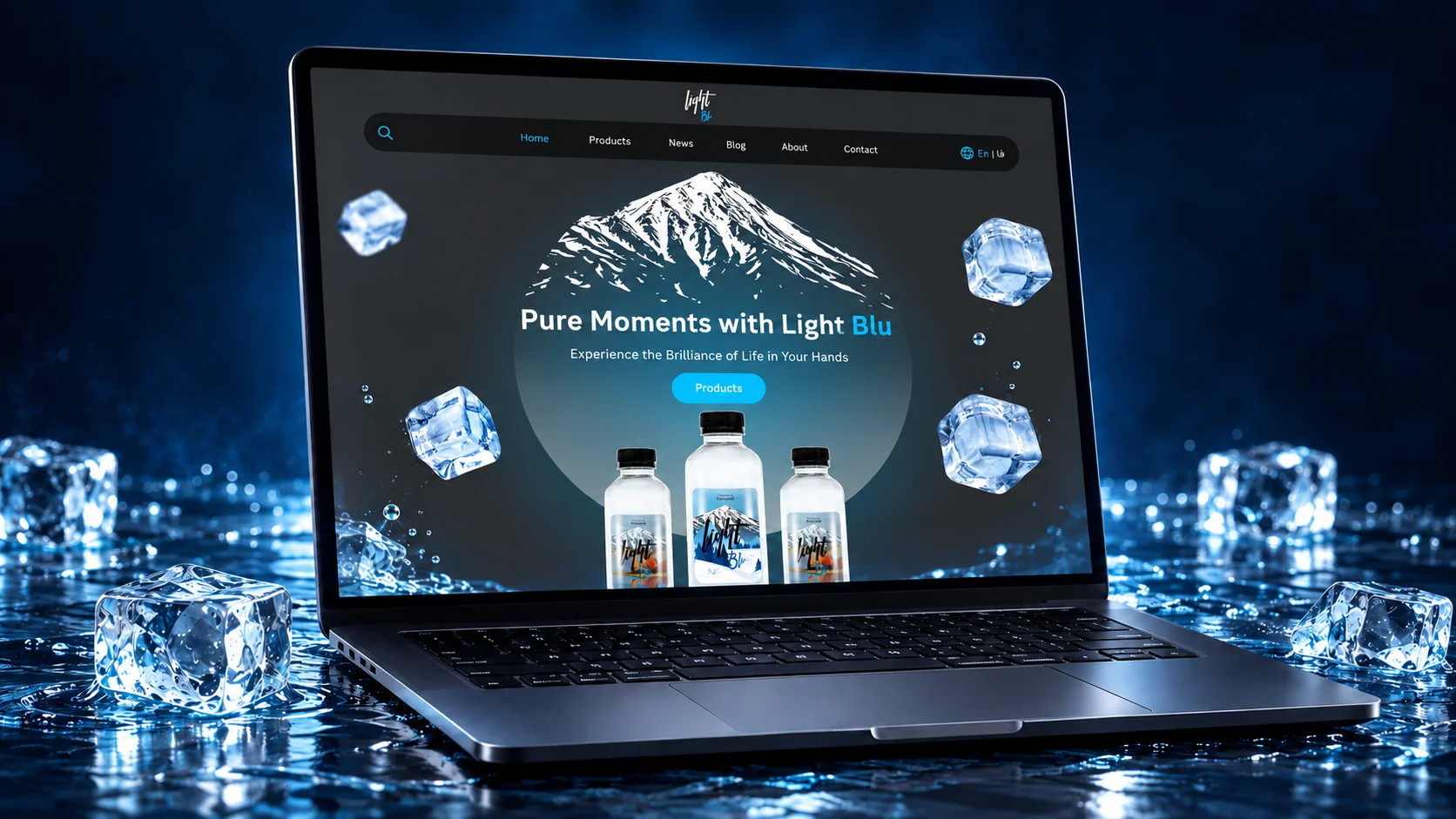 Light Blu website, product features designed and developed by Foodex Digital