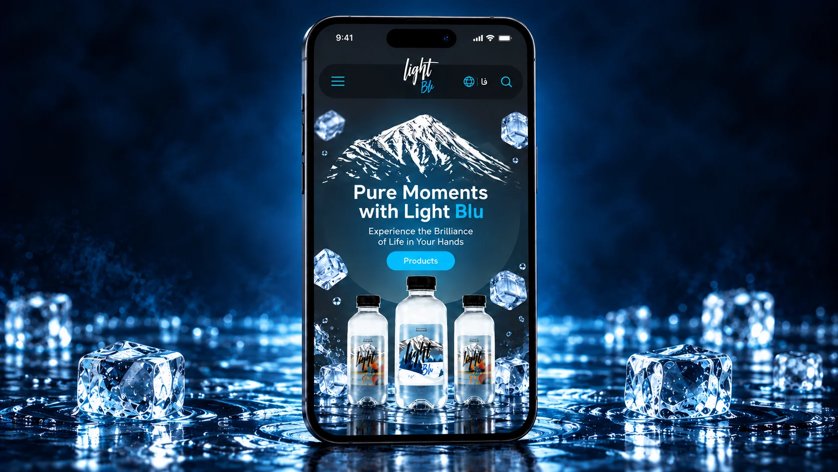 Light Blu website, designed and developed by Foodex Digital